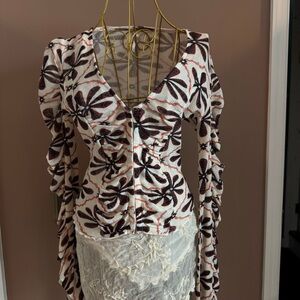 Free People Floral Patterned Top